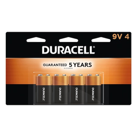 Duracell MN16RT4Z, MN1604 Alkaline Battery, 9V, Coppertop, 4PK 41333-77364